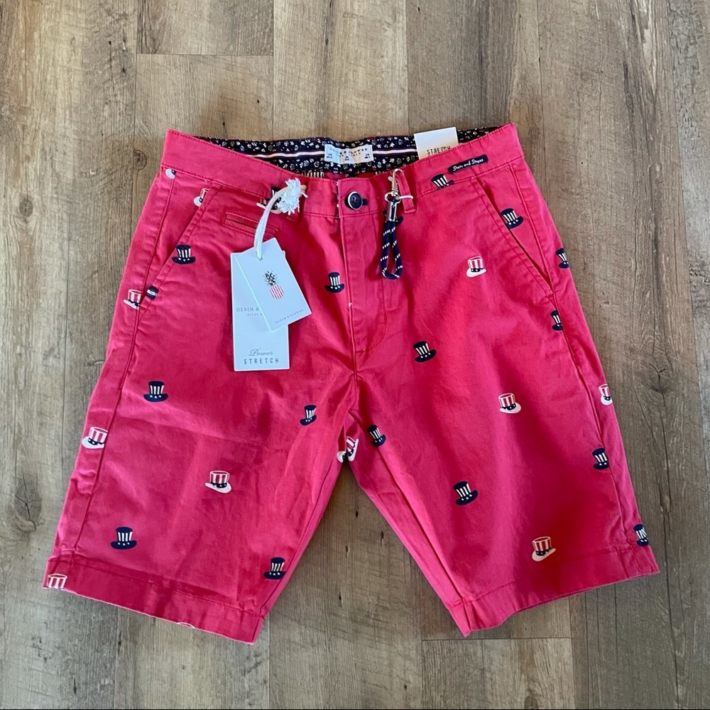 NWT Denim & Flower Patriotic Uncle Sam Shorts - Picture 2 of 7